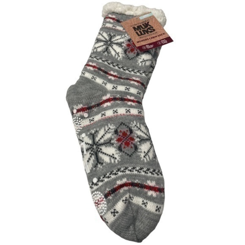 NWT Muk Luks Women Cabin Socks Snow Flake Pattern One Size Fits Most